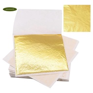 yzuzza200 Piece Gold Sheets Gold Foil for Art Gilding Flakes Multipurpose Metal Gold Leaves Flakes G