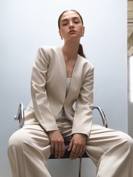 Pomelo. x Janesuda เบลเซอร์แต่งขอบลูกไม้ / Pomelo. x Janesuda Lace Trim Blazer