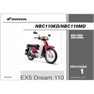 HONDA EX5 DREAM 110 PARTS CATALOGUE JUNE 2013