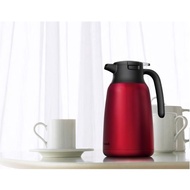 【孔雀Peacock】1.5L 真空斷熱 不鏽鋼保溫壺 (一鍵按壓)-紅色