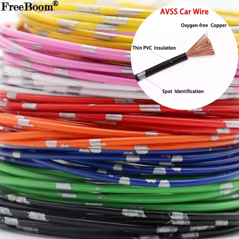 5/50/100m Automotive Wires AVSS 24 22 20 18 16 14 13AWG Speaker Audio Cable OFC Oxygen-free Copper T