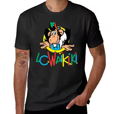 New LC Waikiki T-Shirt custom t shirt cat shirts T-shirt short cute clothes mens heavyweight fashion