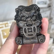 咬錢錢吞金獸銀曜石招財擺件消磁盤擋煞避邪辦公室必備避職場小人