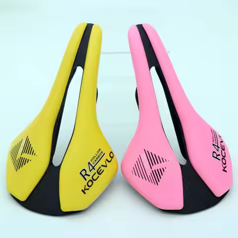 KOCEVLO Full Carbon Fiber Bicycle Saddle, EV Leather Ergonomic Cycling Seat, Lightweight Bike Saddle