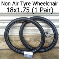 Non Air 18X1.75 Bicycle And Wheelchair Tyre Solid Tayar Mati Basikal Dan Kerusi Roda 18 Inc 1 Pair