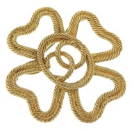 【日本直送】香奈兒 CHANEL 四葉幸運草 胸針 經典標誌 古董 vintage 鍍金 28 四葉幸運草 約16g 女仕【二手品】