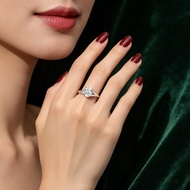 Retro Engagement Ring Real Moissanite Diamond Old Mine Cut oval shape 2CT Taylor Proposal Ring