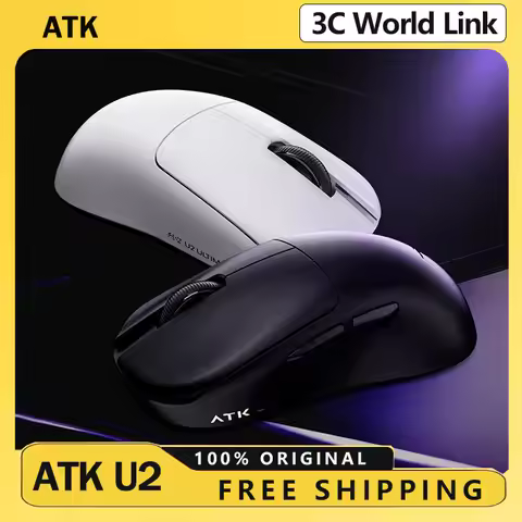 ATK BlazingSky U2 Wireless Mouse Three Mode PAW 3950 Ultra Double 8k 44g Lightweight E-sports Gaming