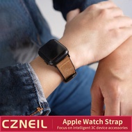 《Ready Stock》For iWATCH Genuine Leather Strap Crazy Horse Strap iwatch7 4 5 6 SE 40mm 44mm 45mm Busi