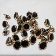 11mm black gold mushroom buttons, grigi size, 12 pcs
