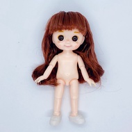 16cm BJD Doll 13 Jointed Dolls Cute Spotted Dimples Short Hair Doll with Shoes Nude Body for Girls DIY Toys Fashion Gift