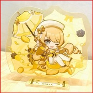 SY2 Genshin Impact Stand Plates Navia Caspar Q Version Acrylic Plate Holder Desktop Game Anime Ornam