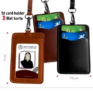 ID card Name holder Leather ID card holder, 3-slot ID card holder