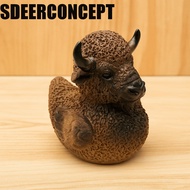 SDEERCONCEPT Owl Figurine, Resin Simulation Wildlife Duck Figurine, Micro Landscape Creative Unique 