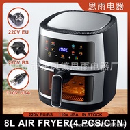 Air Fryer large capacity English visual air fryer 8L touch screen air oven multifunctional oven