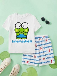 HELLO KITTY AND FRIENDS | SHEIN Tween男孩卡通字母圖形t恤和短褲套裝