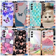 For Samsung M34 F34 5G 2023 Case Fashion Butterfly Printed Clear Silicone Soft Cover For Samsung Gal
