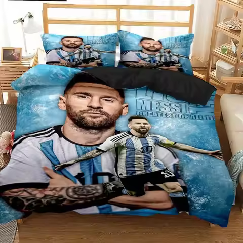 Messi Football Superstar Bedding set 3D Printed fc barcelona duvet cover Bedding Set Soft King Full 