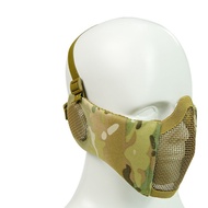 fam Tactical Airsoft Mask Half Lower Face Metal Steel Net Ear Protection Mask