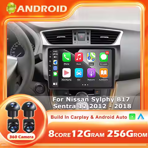 Android 15 For Nissan Sylphy B17 Sentra 12 2012-2018 Carplay Auto 2K Screen Car Radio Multimedia Pla