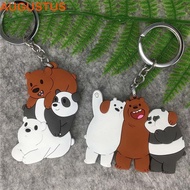 AUGUSTUS We Bare Bears Cute Cartoon Car Pendant Bag Trinket Keyring Ornaments Panda Key Rings