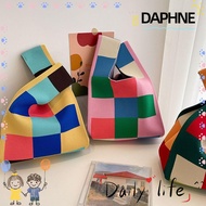 DAPHNE Tote Bag Niche Design Plaid Shoulder Bag Shopping Bags Casual Color Knot Wrist Bag