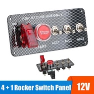 2/4/5 Gang 12V Ignition Button switch panel for racing car toggle switch start button with Indicator