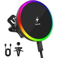 Lecork for Magsafe Car Mount, 15W Magnetic Wireless Charger for iPhone, Magsafe Air Vent Car Holder 