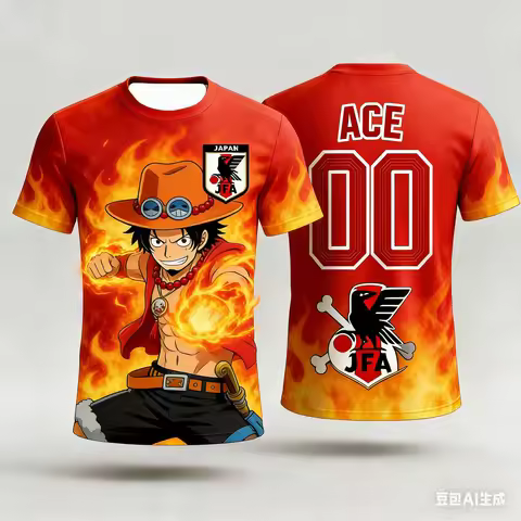 Summer 2026 Japan One Piece Luffy Football Jersey T-shirt Football Special Jersey Adult Men's Quick-