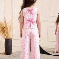 2pcs/Set Young Girl Ditsy Floral Sleeveless Top & Loose Casual Pants Set Kids Two Pieces Outfit Girl