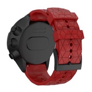 全城熱賣 - 適用於 Suunto Spartan Sport & Suunto 9 / 9 Baro / D5 通用足球紋硅膠錶帶（紅色）
