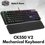 Cooler Master CK 550 V2 RGB Gaming Keyboard | Wrist Rest | | CK550 Mechanical Switch | Blue | Red | 