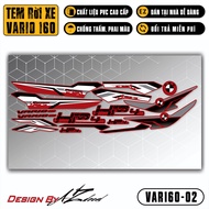 Tem Xe Vario 160 2023 Mẫu HP4 | VAR160-02 | Team Decal Dán Xe Máy Chống Nước Bền Màu Cho Xe Đỏ Đen T