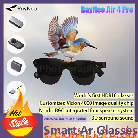 Rayneo Latest Hdr10 Glasses RayNeo Air 4 Pro 10Bit 3D Surround Sound for Gaming and Watching Movies