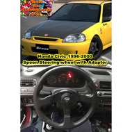 ﹊Civic Lxi/Vti/SiR Spoon Steering Wheel with Hub Adaptor (1996-2000 models)