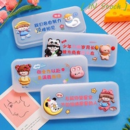 [ IN STOCK ] Cartoon Pencil Box, Non-toxic Cute Frosted Stationery Box, Durable Simple Inspirational Text Creative Pen Cases Office