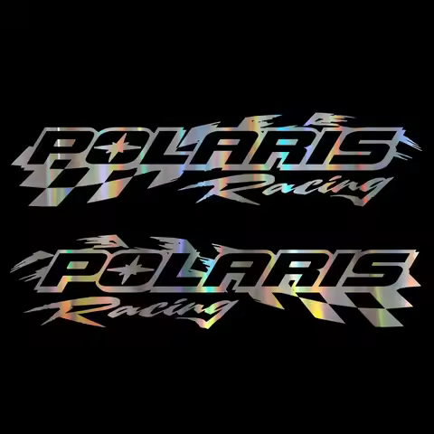 for Polaris racing checker snowmobile 2 sticker decal set 5" x 22"