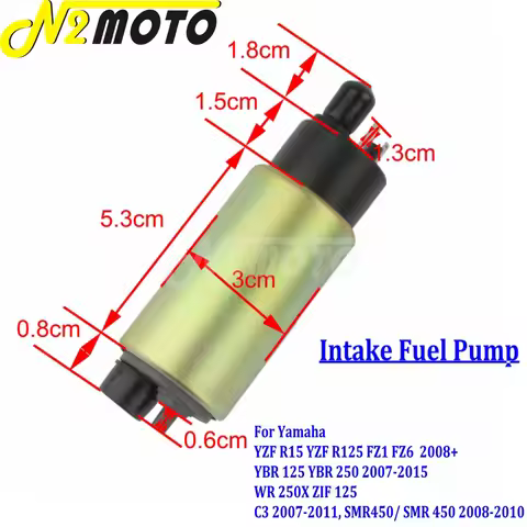 12-18V Motorcycle 30mm Replacement Fuel Pump for Yamaha YZF R15 YZF R125 FZ1 FZ6 YBR 125 250 WR 250X