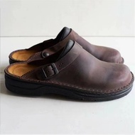 Heel Size 38-48 Slippers Belt Buckle One Men's Half Slippers Pedal Slope Baotou Large Retro