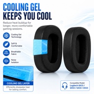 Cooling Gel Ear Pads for Logitech G633 G933 G433 G533 Replacement Earpads Cushion Cover