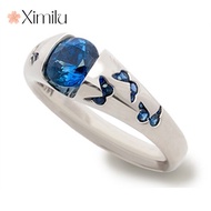 Unique Creative New Style Inlaid Sea Blue Butterfly Ring Female Engagement Jewelry silver 925 original ring for women rings men korean jewelry cincin lelaki cincin perempuan couple cincin emas korea 戒指