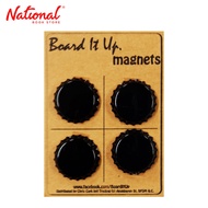 Magnet Button 4's Bottle Cap Design, Black - School & Office Supplies - Filing Supplies