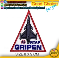 ราคา​ 39​ บาท​ (แบบติดตีนตุ๊กแก​ 59​ บาท)​ GRIPEN​ อาร์มติดเสื้อ อาร์มปัก เครื่องหมายผ้า​ แพท​ ราคาส