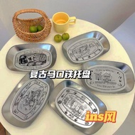 Shipping In 24 Hours Picnic Plate French Fries Snacks Fruit Fried Food Plate American Tinplate Tray 