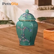 PETSOLA Ceramic Ginger Jar Asian Ginger Jar Crafts Ornaments with Lid Vase for Living