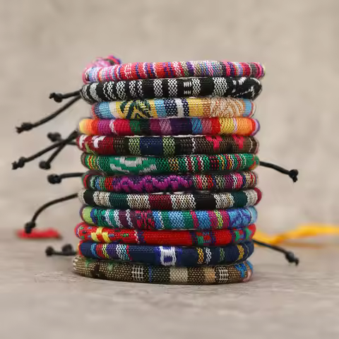Nepal Ethnic Bohemia Rope Bracelet Men Women Fabric Fil Tissu Bracelet For Men Wristbands Pulseras H