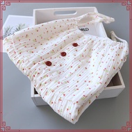 Summer Sling Pajamas Set Small Cherry Crepe Gauze Sling Short Sling Crepe Double-Layer Gauze Cotton 