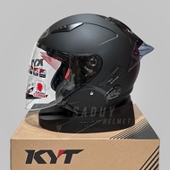 KYT GALAXY FLAT R HALF FACE HELMET SNI DOT ORIGINAL SPOILER 3D