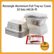Aluminium Foil Tray With Cover SM Size 10 Sets [4618-P | Bekas Aluminum Foil Dengan Penutup Saiz SM 