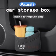 Audi Car seat back storage box car door umbrella bucket trash can cup holder high-quality leather Fo
